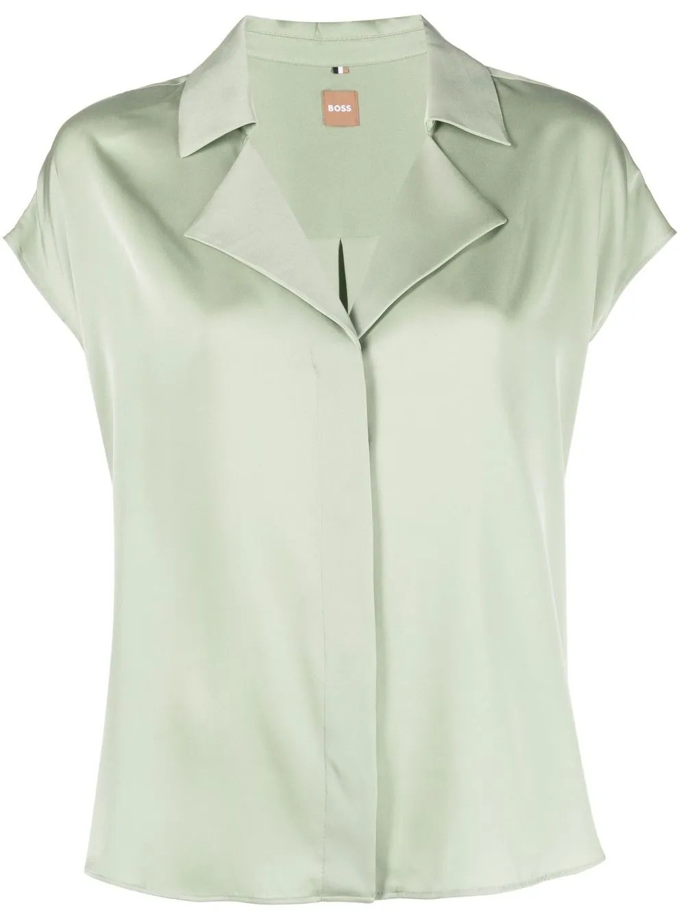 

BOSS blusa manga corta con cuello en V - Verde