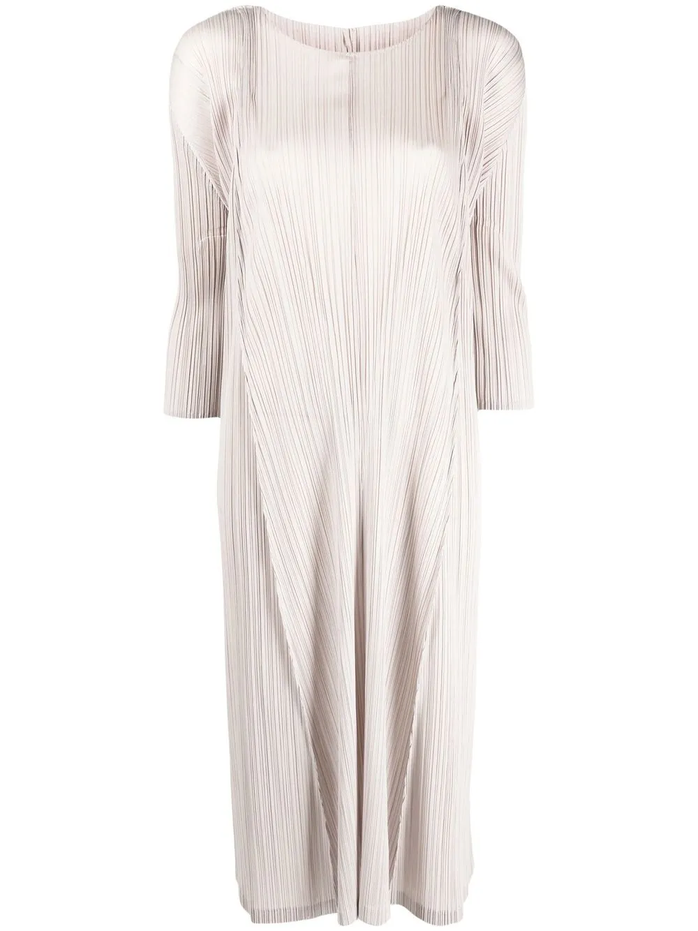 

Pleats Please Issey Miyake crop-sleeve plisse midi-dress - Neutrals
