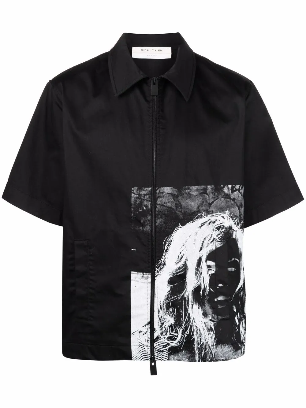 

1017 ALYX 9SM zippered graphic-print shirt - Black
