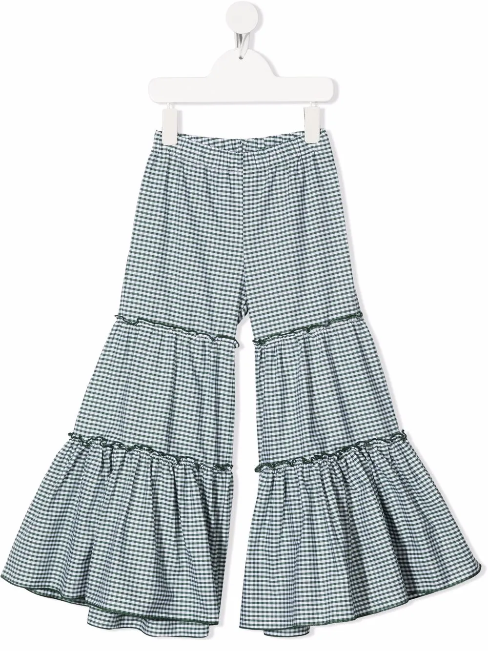 

La Stupenderia pantalones acampanados a cuadros gingham - Verde