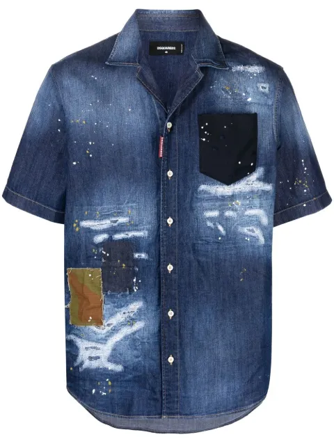 DSQUARED2 camisa de mezclilla manga corta