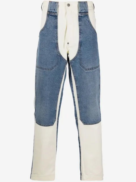 Diesel jean droit à design à empiècements