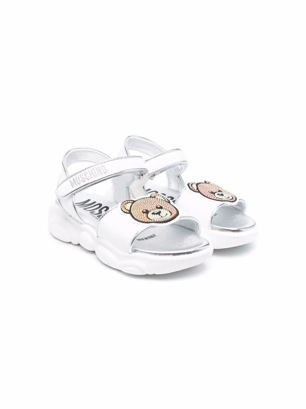 

Moschino Kids logo open-toe sandals - White