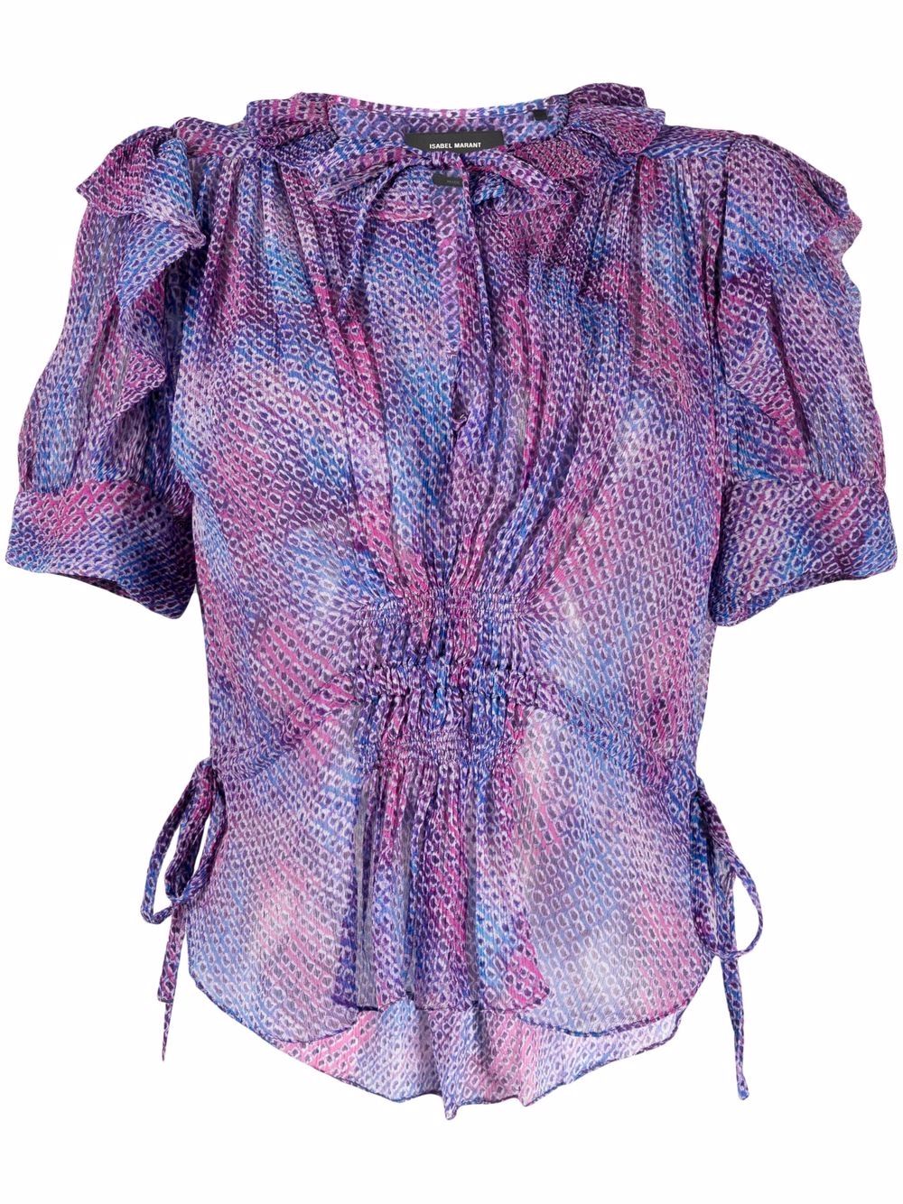 

Isabel Marant blusa drapeada con estampado abstracto - Morado