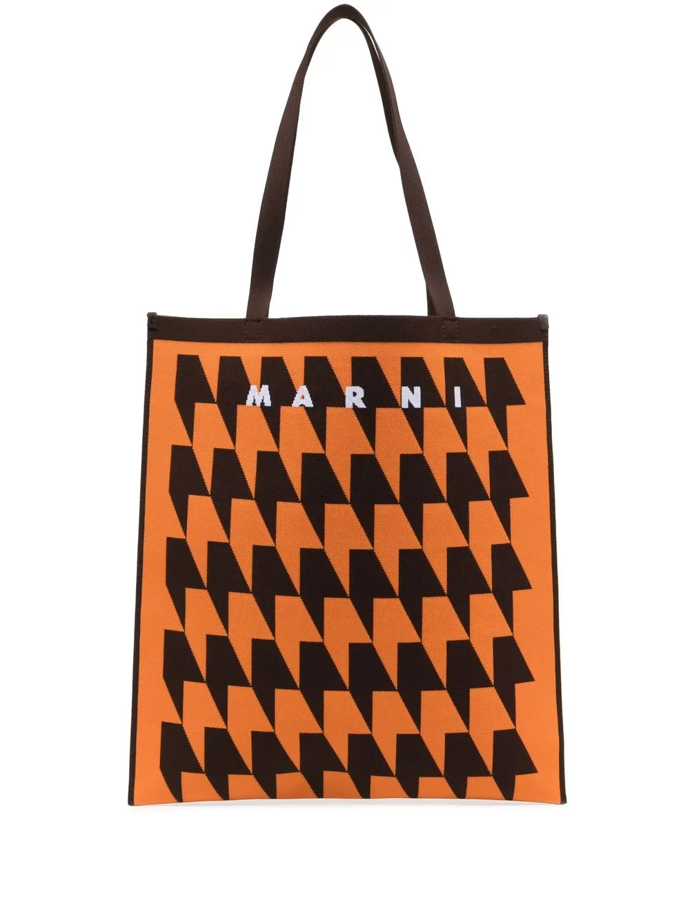 

Marni bolsa de hombro con motivo pied de poule - Naranja