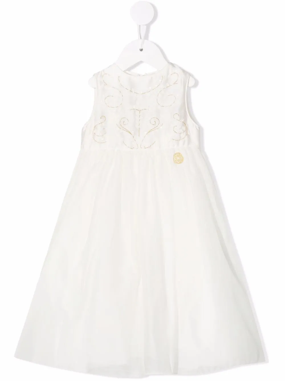 

ELIE SAAB JUNIOR vestido acampanado con bordado - Neutro