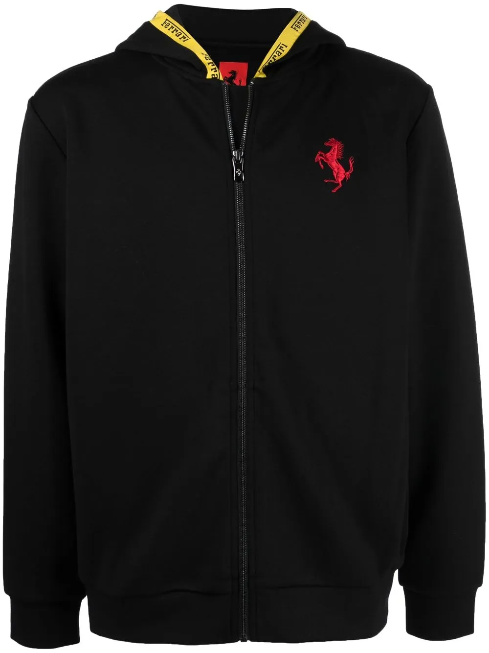 Ferrari logo-embroidered zip-up Hoodie - Farfetch