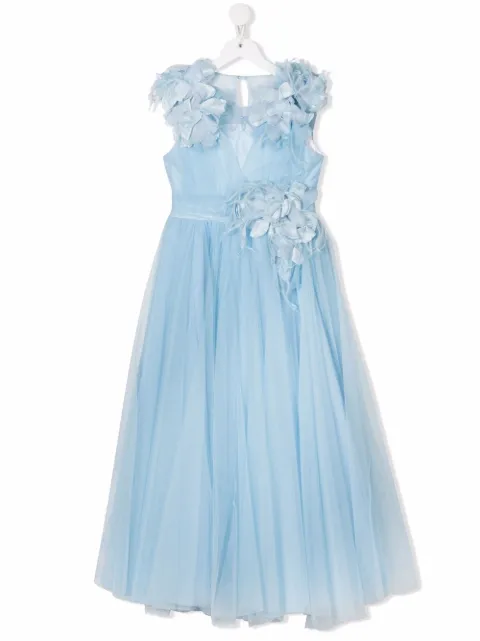 MARCHESA KIDS COUTURE Ceremony floral-detail maxi dress