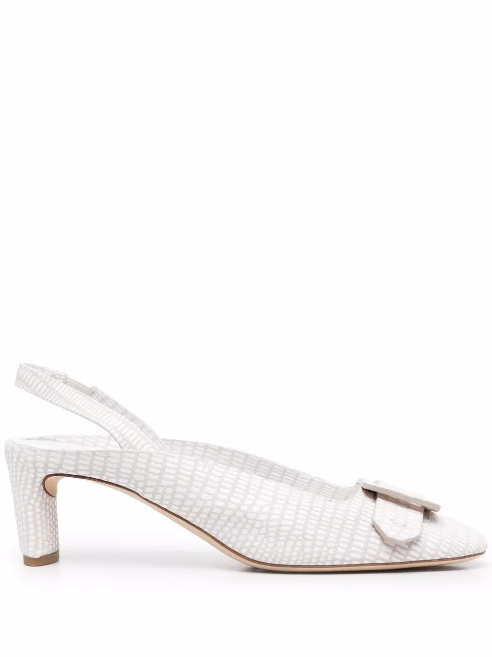 

Del Carlo croc-embossed slingback pumps - White