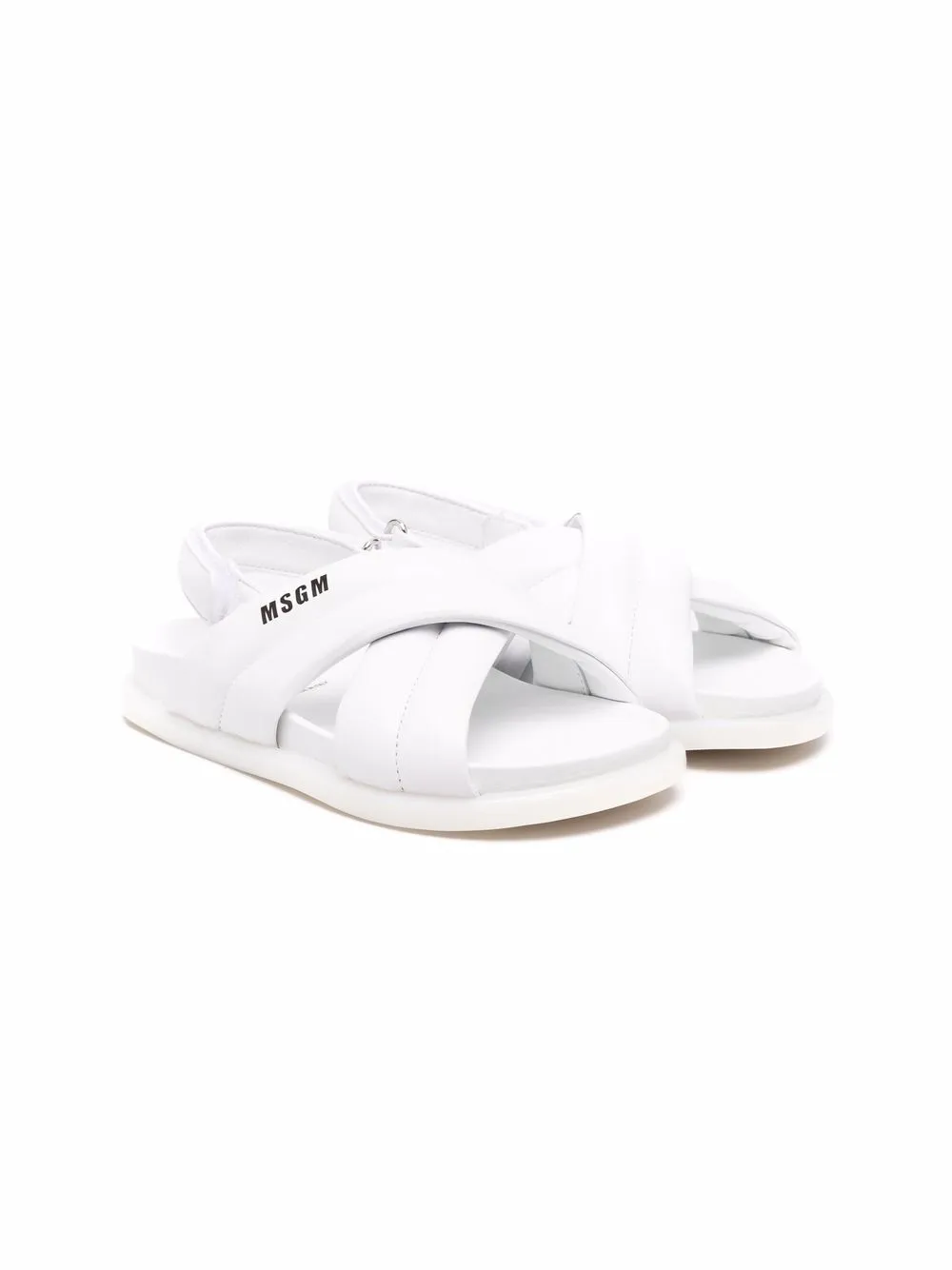 

MSGM Kids sandalias con tiras cruzadas - Blanco