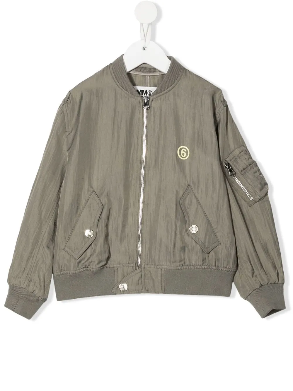 

MM6 Maison Margiela Kids chamarra bomber con logo estampado - Verde