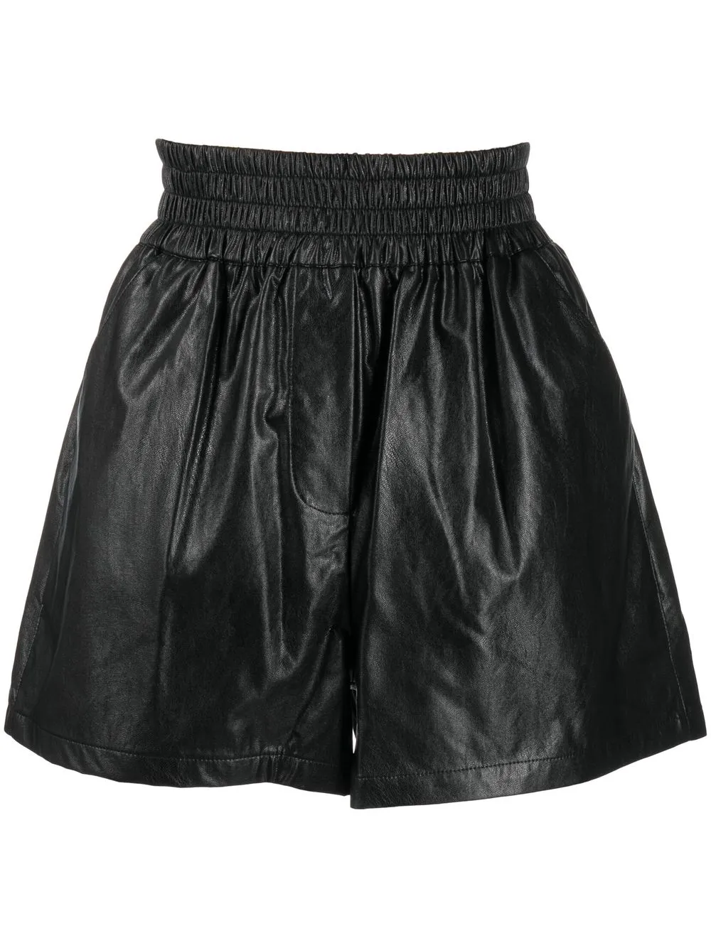 

STAND STUDIO coated high-waist shorts - Black