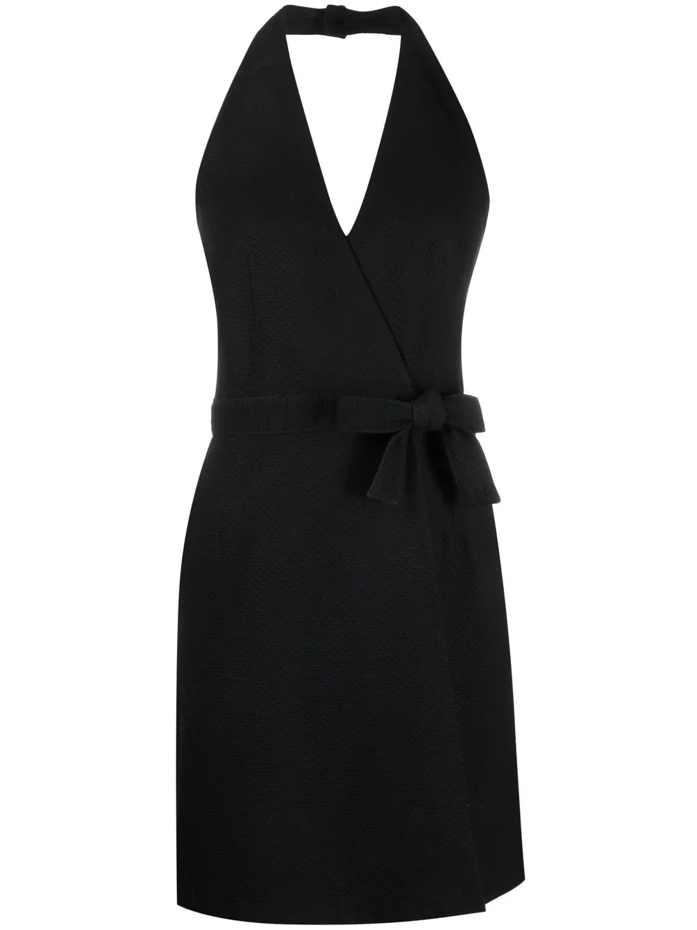 

Prada Pre-Owned vestido cruzado con cuello halter 2000 - Negro