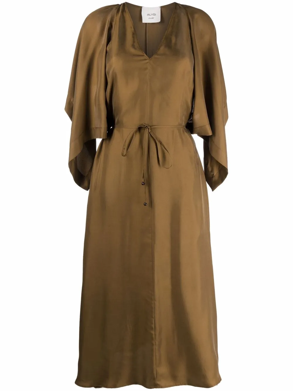 

Alysi vestido midi fruncido - Verde