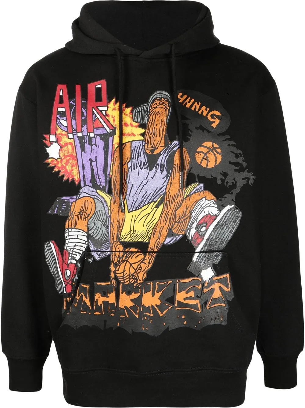 

MARKET graphic-print drawstring hoodie - Black