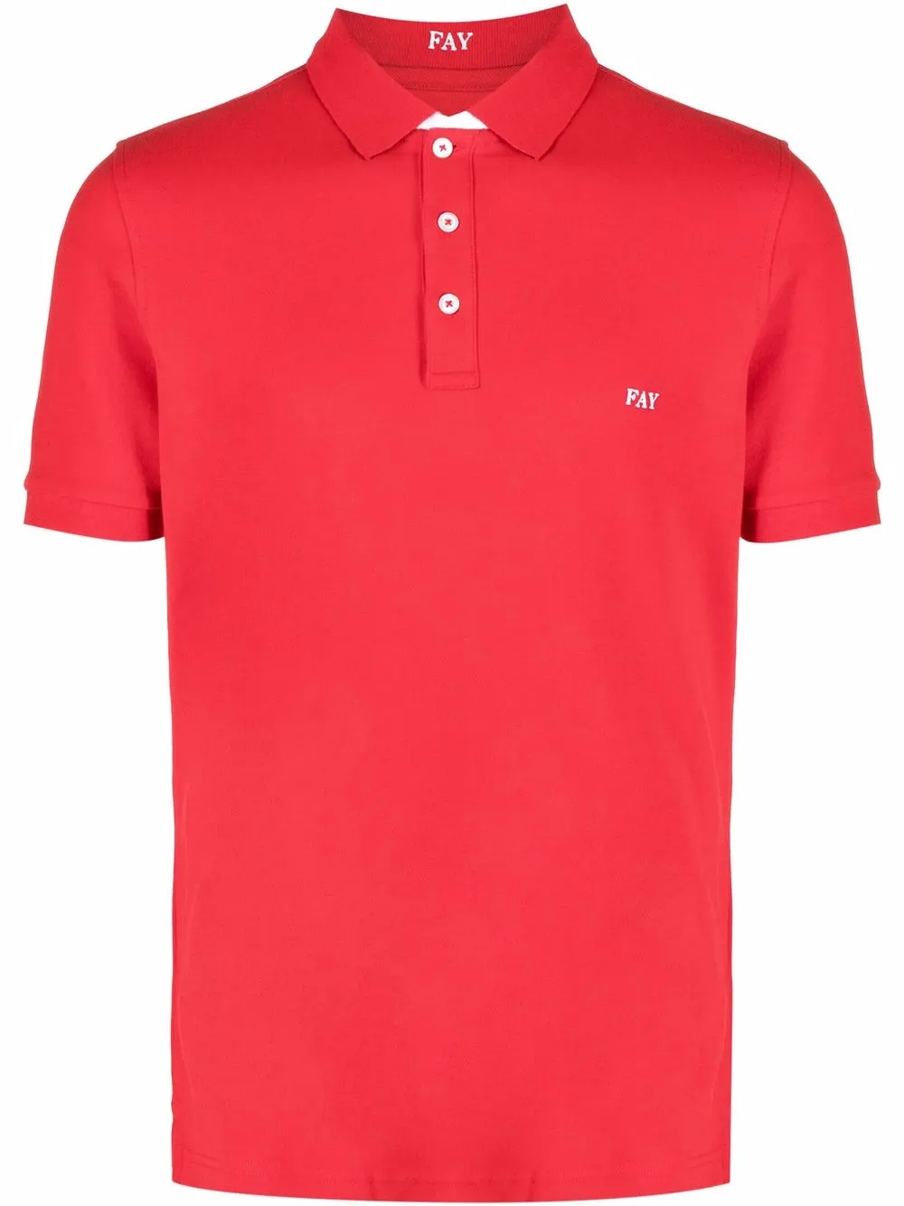 

Fay playera tipo polo con logo bordado - Rojo