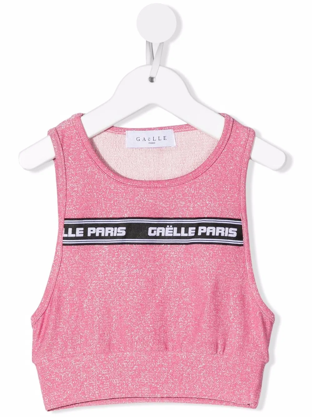 

Gaelle Paris Kids top sin mangas con logo estampado - Rosado