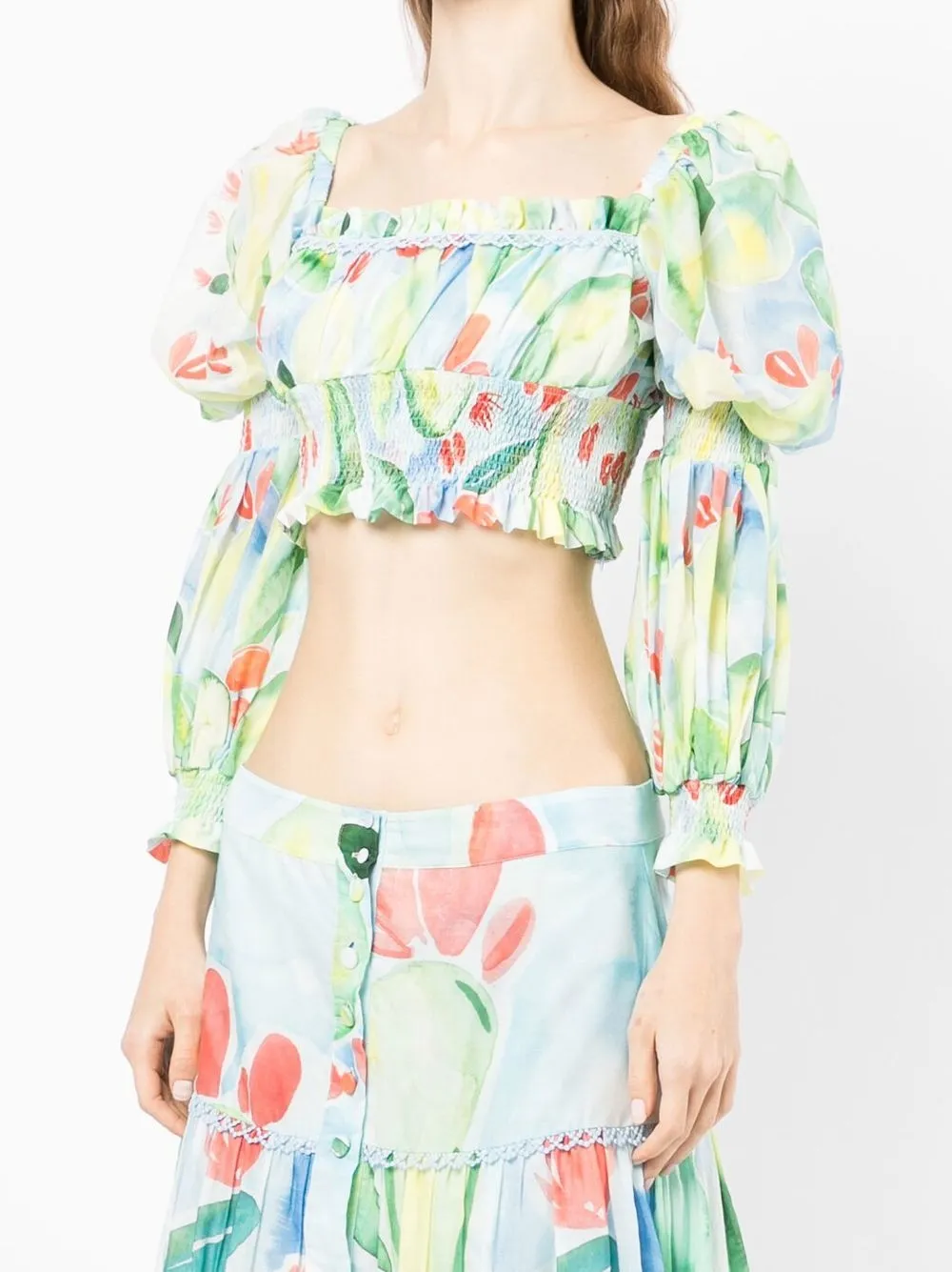  Charo Ruiz Ibiza Brisa Cropped Bluse   Blau 