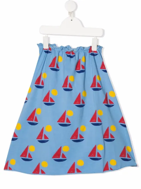 Weekend House Kids. boat-print A-line skirt