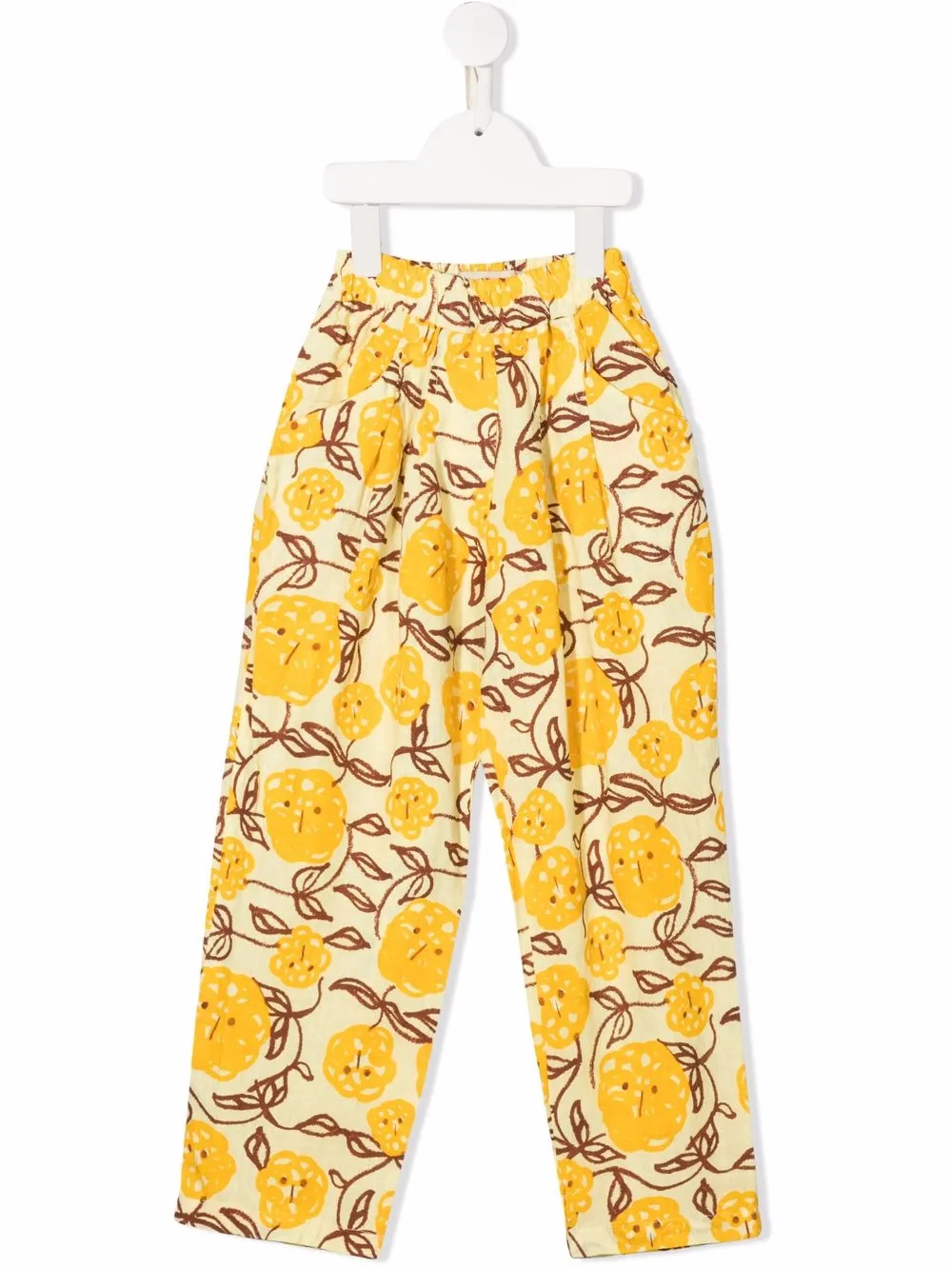 

Weekend House Kids. linen graphic-print trousers - Yellow