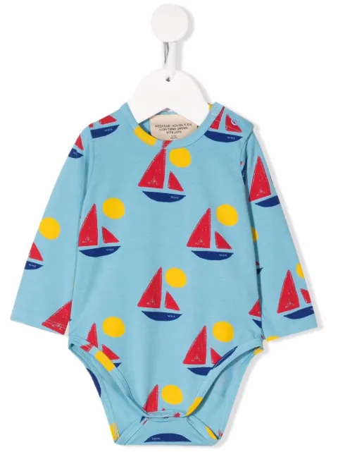 Weekend House Kids. boat-print bodysuit