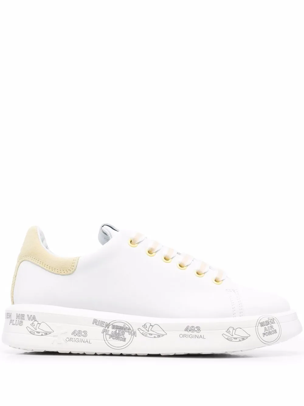 

Premiata tenis bajos Belle con plataforma - Blanco