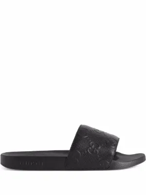 black gucci slides men's