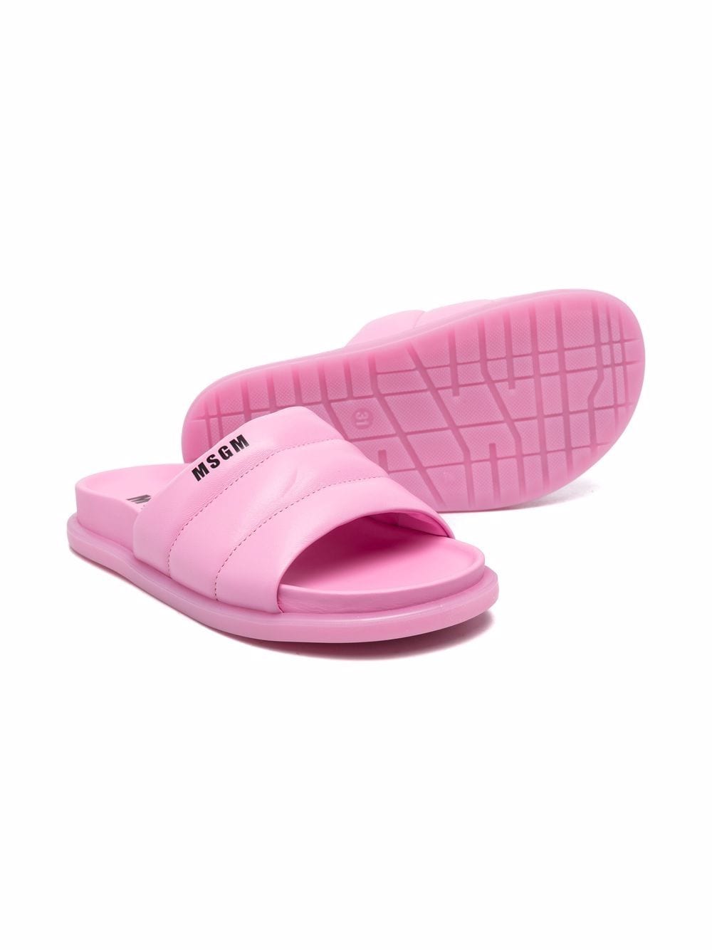 MSGM Kids Slippers met logoprint - Roze