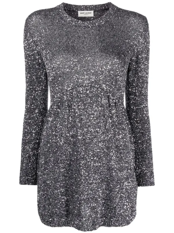 Saint Laurent Glitter Sequin Jumper 