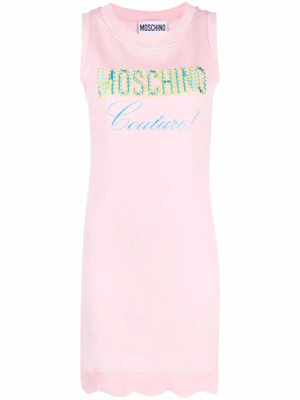 

Moschino vestido estilo playera con logo bordado - Rosado