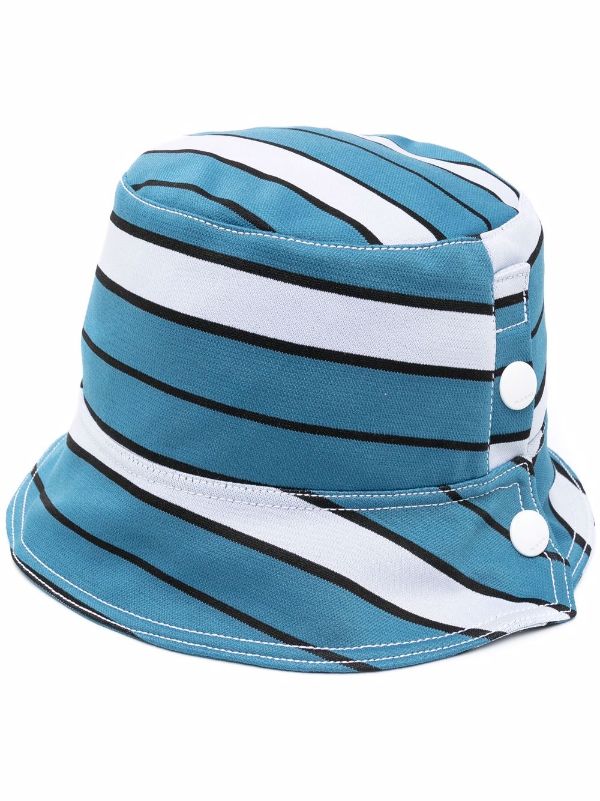 blue and white striped bucket hat