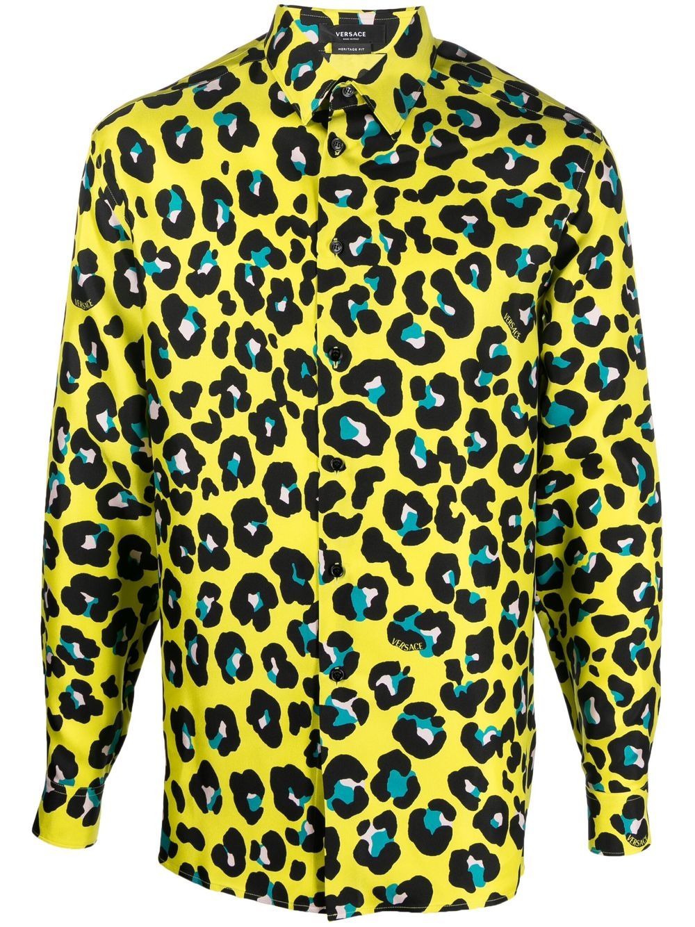 Image 1 of Versace leopard-print long-sleeve shirt