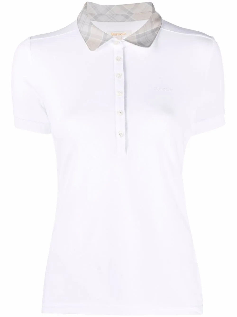 

Barbour playera tipo polo con logo bordado - Blanco