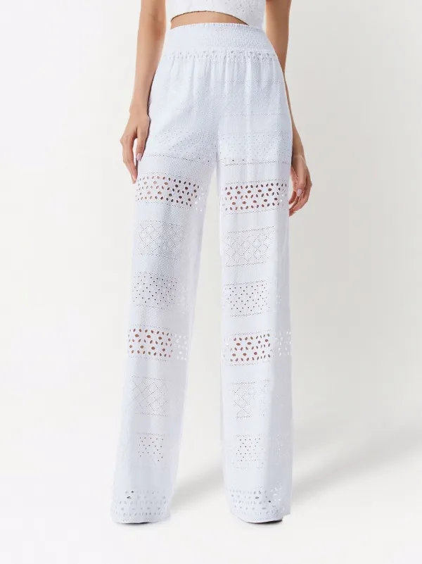 Alice+Olivia Pantalones Anchos Russel Con Bordado Inglés - Farfetch