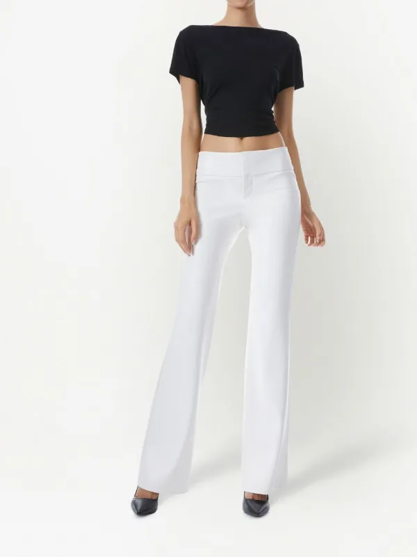 Alice Olivia Olivia vegan-leather Flared Trousers White FARFETCH