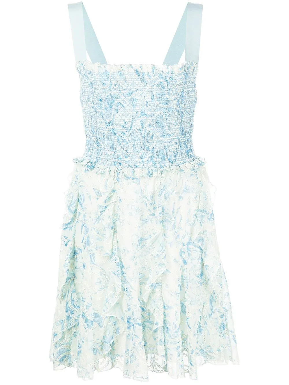 

Alice+Olivia vestido Joceyln mini fruncido - Azul