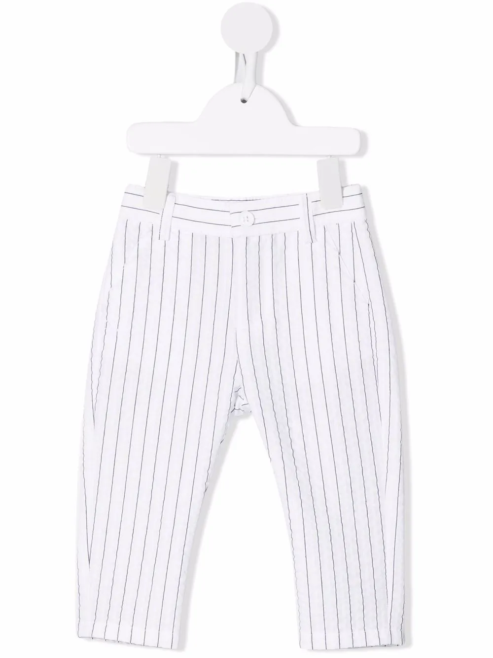 

Daniele Alessandrini pinstripe-print slim-cut trousers - White