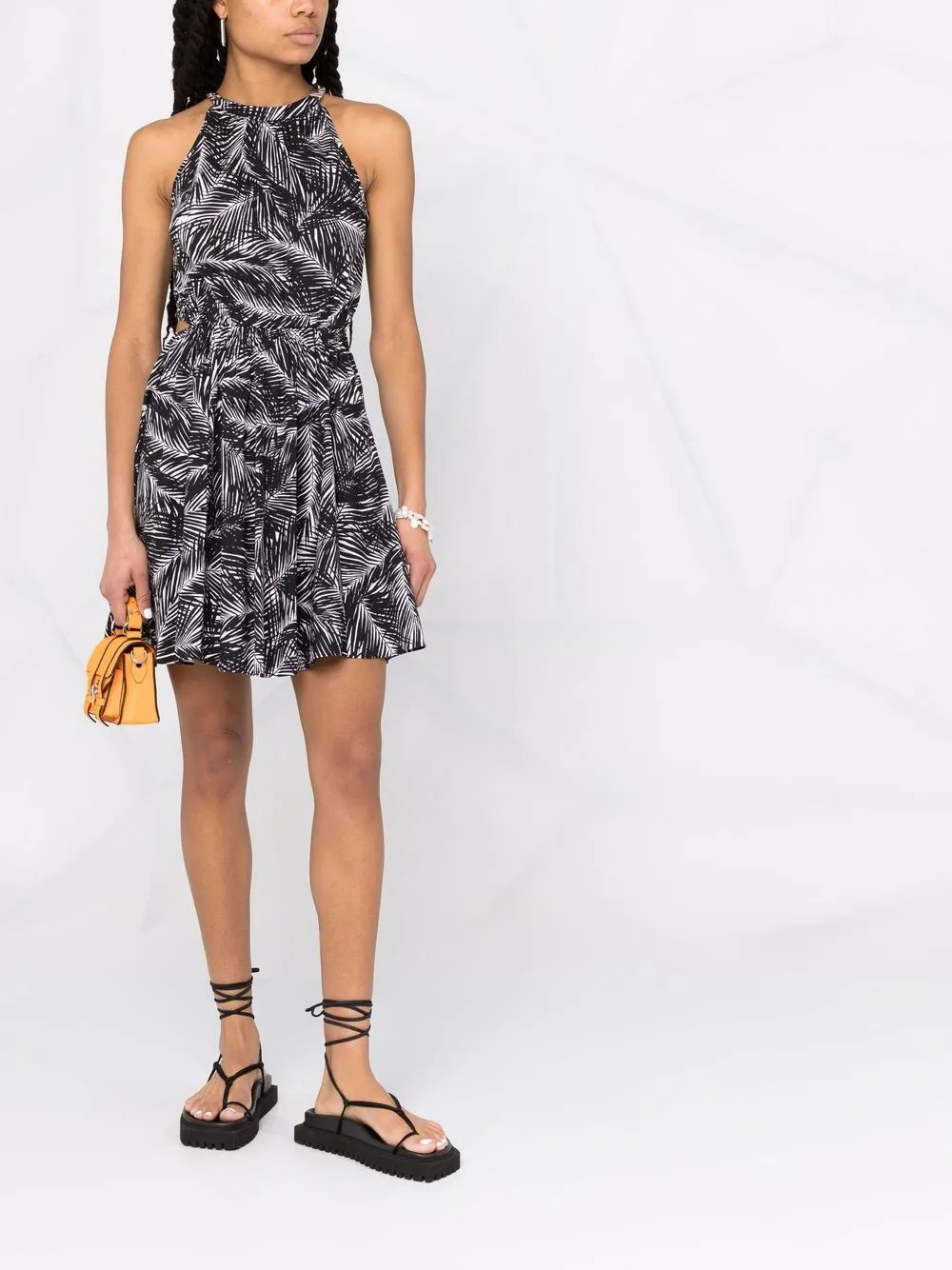 Michael Michael Kors Jurk met bladprint - Wit