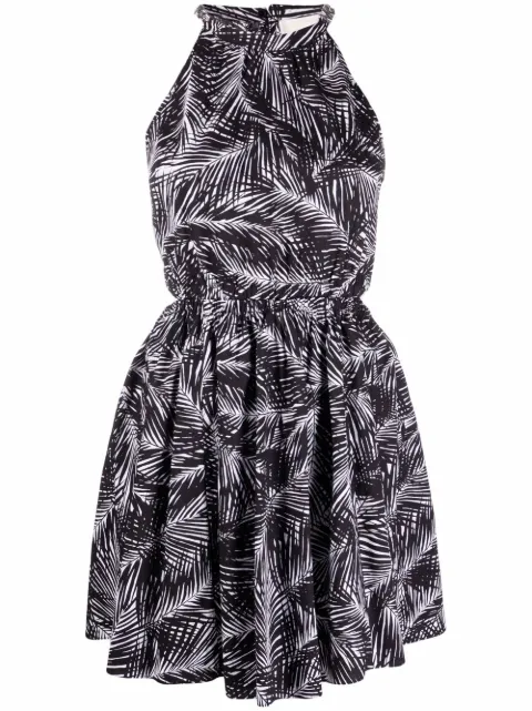Michael Michael Kors leaf-print halterneck dress