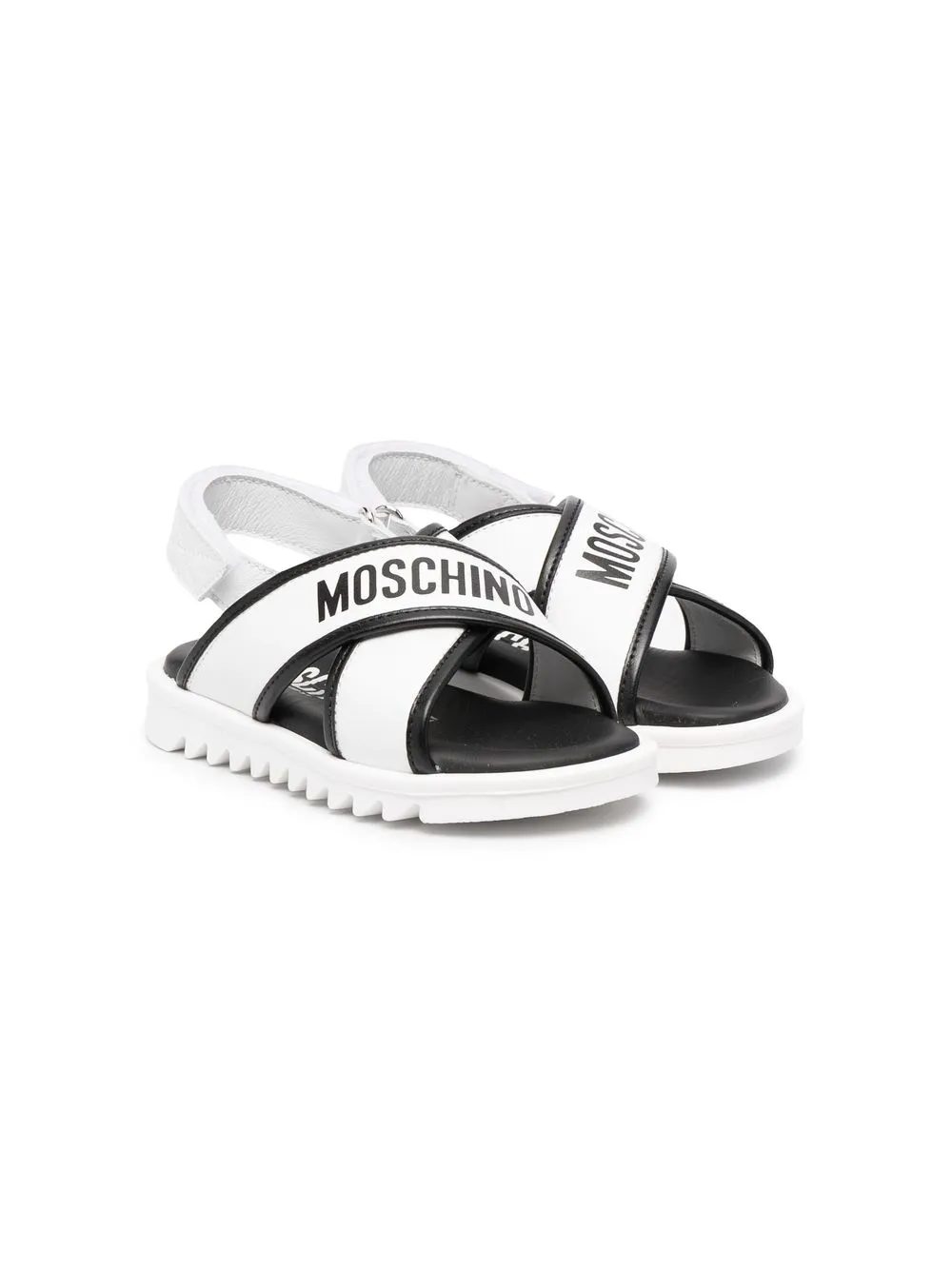 

Moschino Kids sandalias con logo en las correas - Blanco