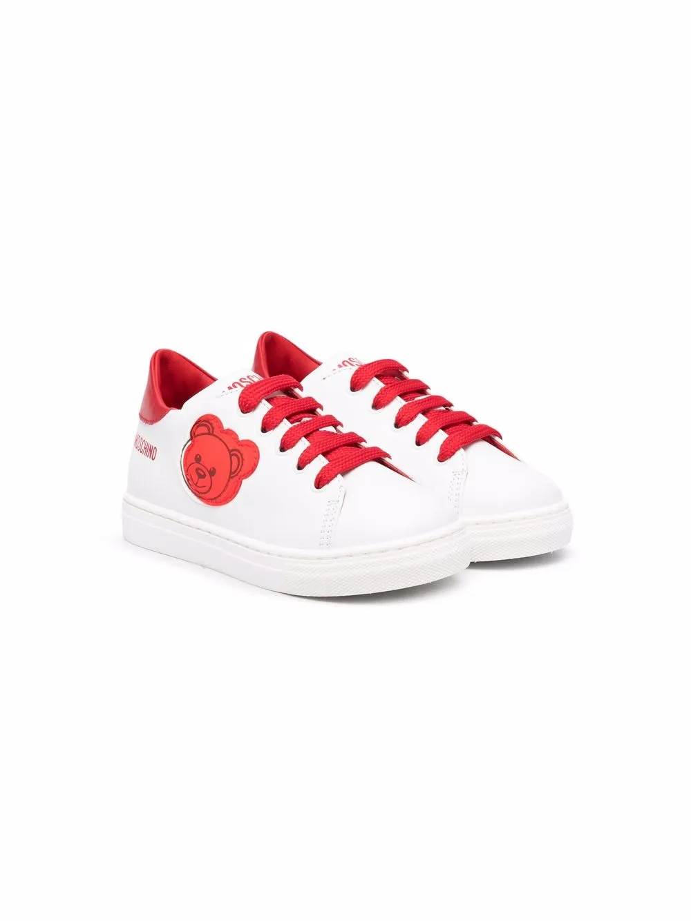 

Moschino Kids tenis con motivo Teddy Bear - Blanco