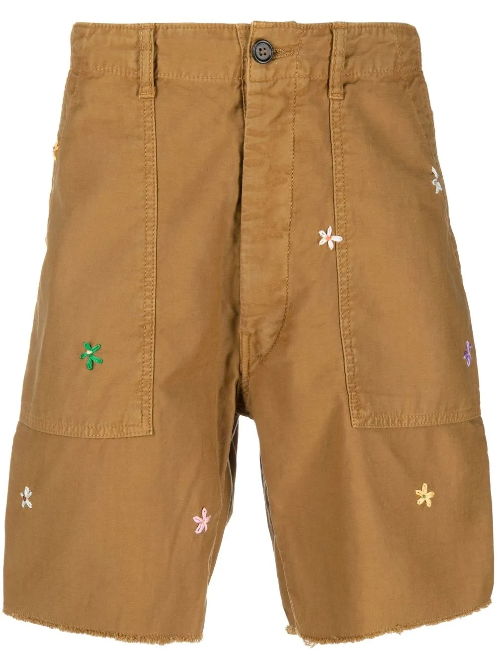 

PRESIDENT'S shorts con bordado floral - Marrón