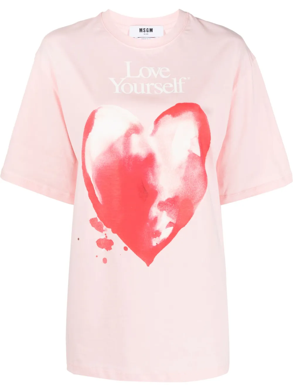 

MSGM playera con corazón estampado - Rosado