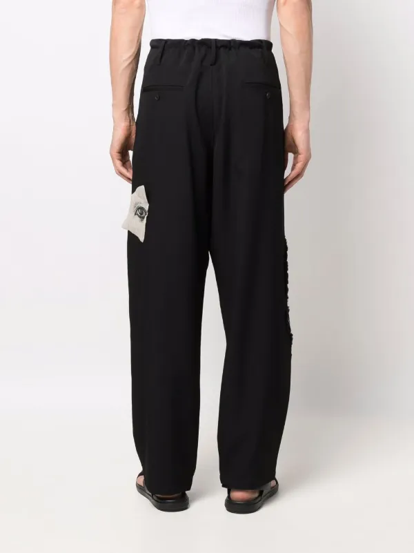 Yohji Yamamoto ドローストリング ストレートパンツ | ブラック 