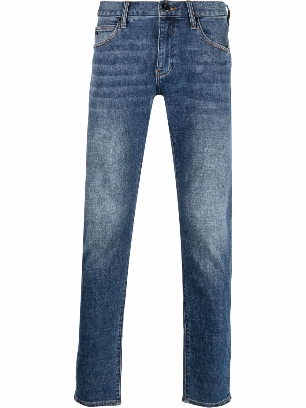 

Emporio Armani jeans slim con parche del logo - Azul