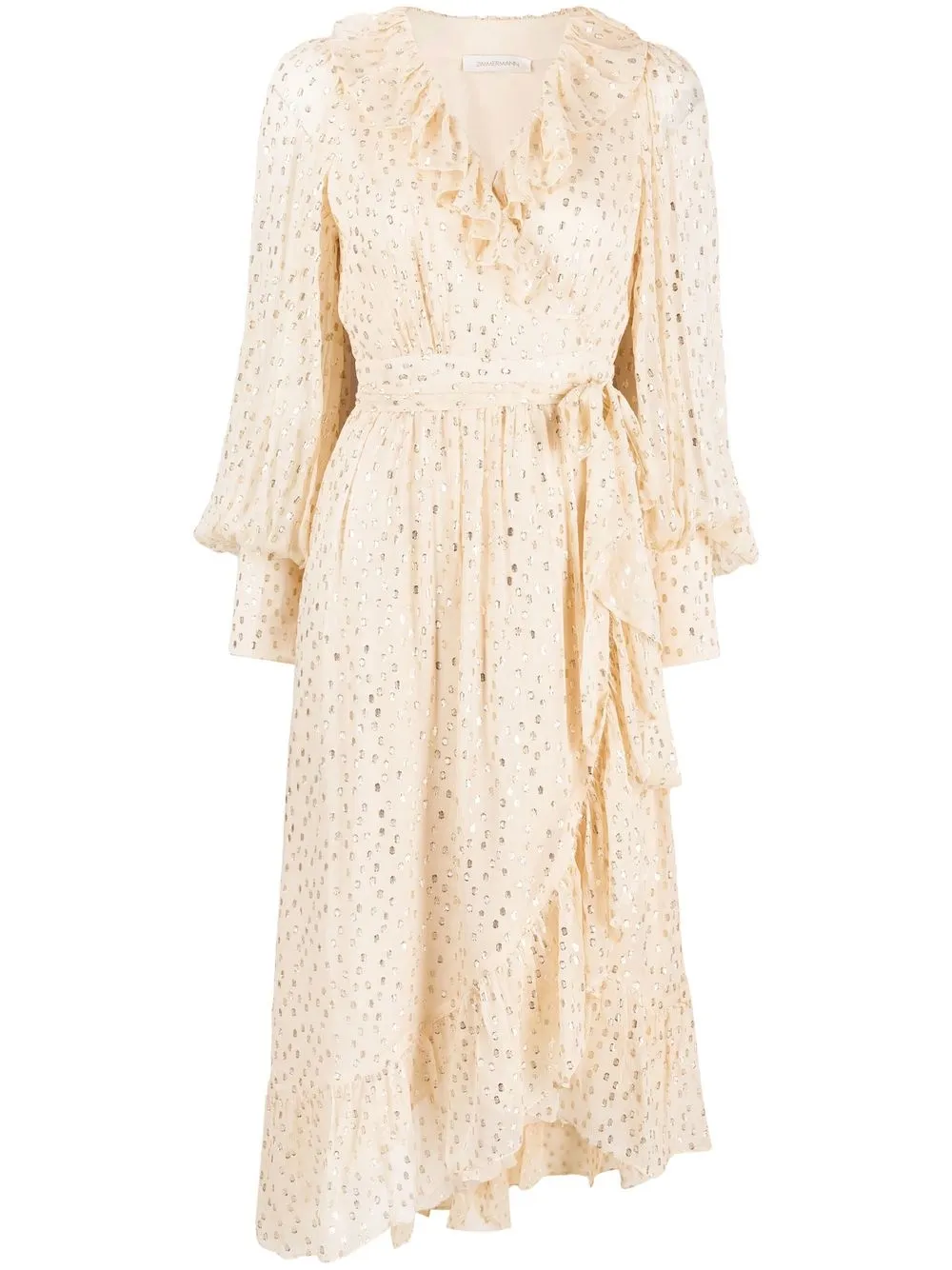 

ZIMMERMANN vestido midi con ribete de volantes - Neutro