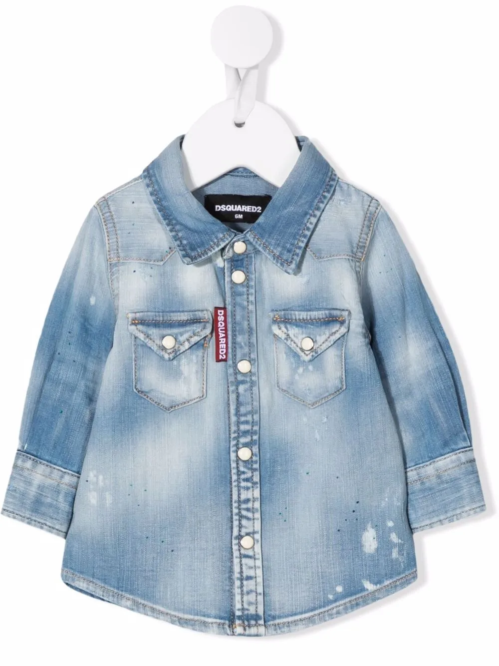 

Dsquared2 Kids camisa de mezclilla con efecto lavado - Azul