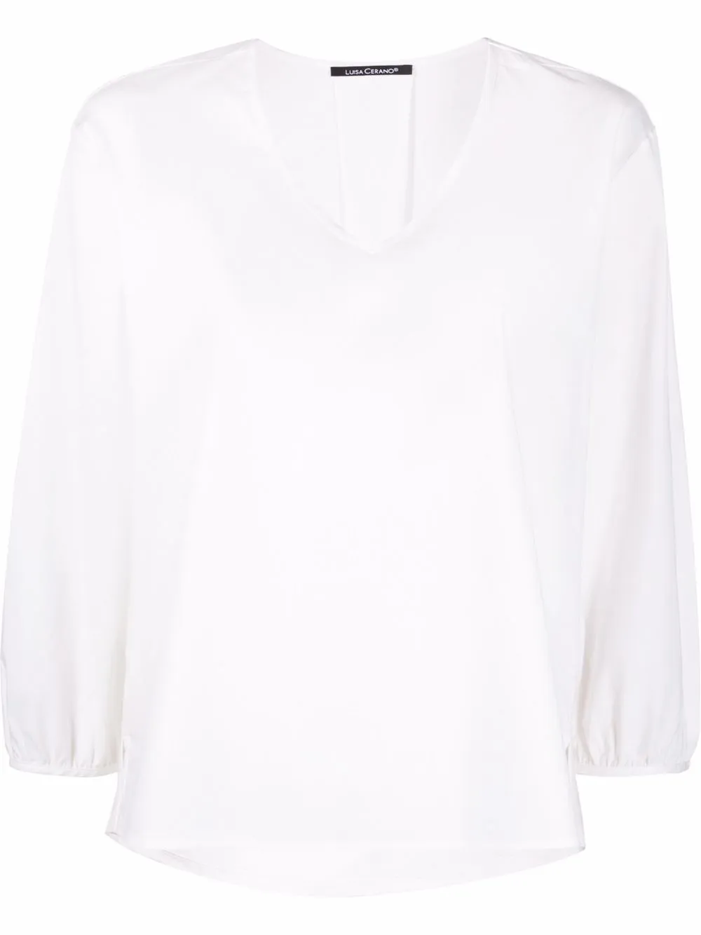 

Luisa Cerano asymmetric long-sleeved top - White