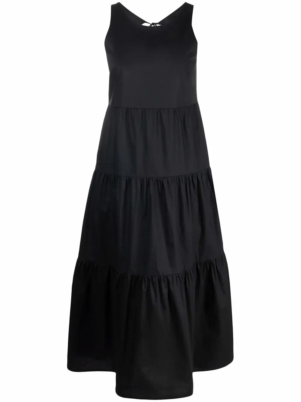 

Patrizia Pepe vestido midi acampanado a capas - Negro