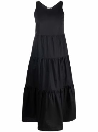 Patrizia Pepe Tiered Flared Midi Dress - Farfetch